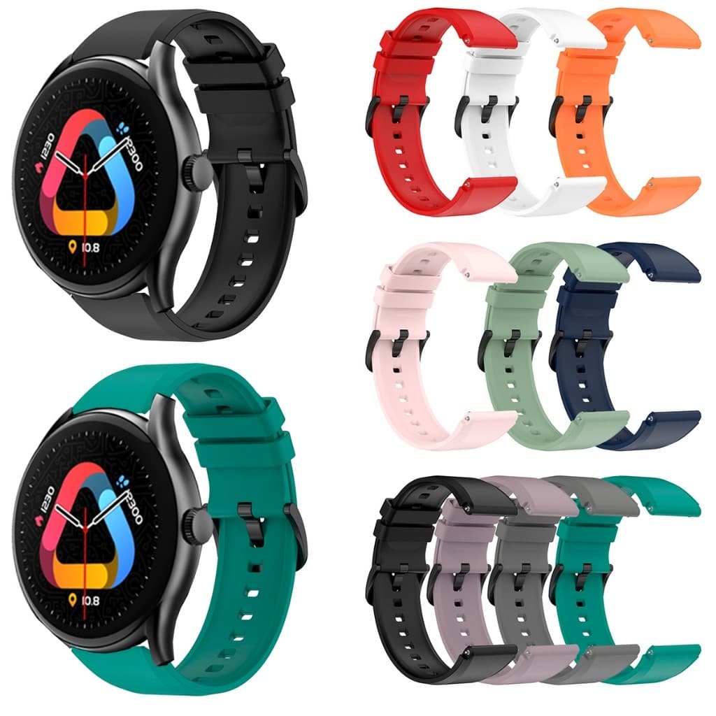 Pulseira De 22mm Compativel Com Smartwatch QCY GT S8 De Silicone ajustavel
