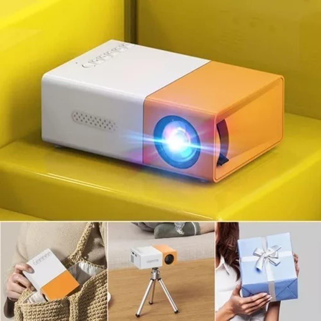 Mini Projetor Portátil Led 1080p 600 Lúmens YG300