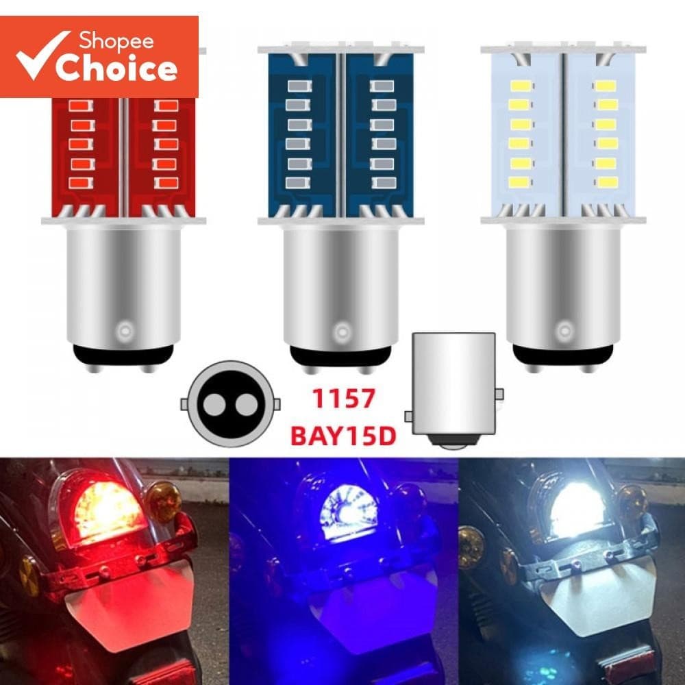 Luz De Freio LED Para Motocicleta-BAY15D Strobe Tail & Stop Signal 12V 30SMD