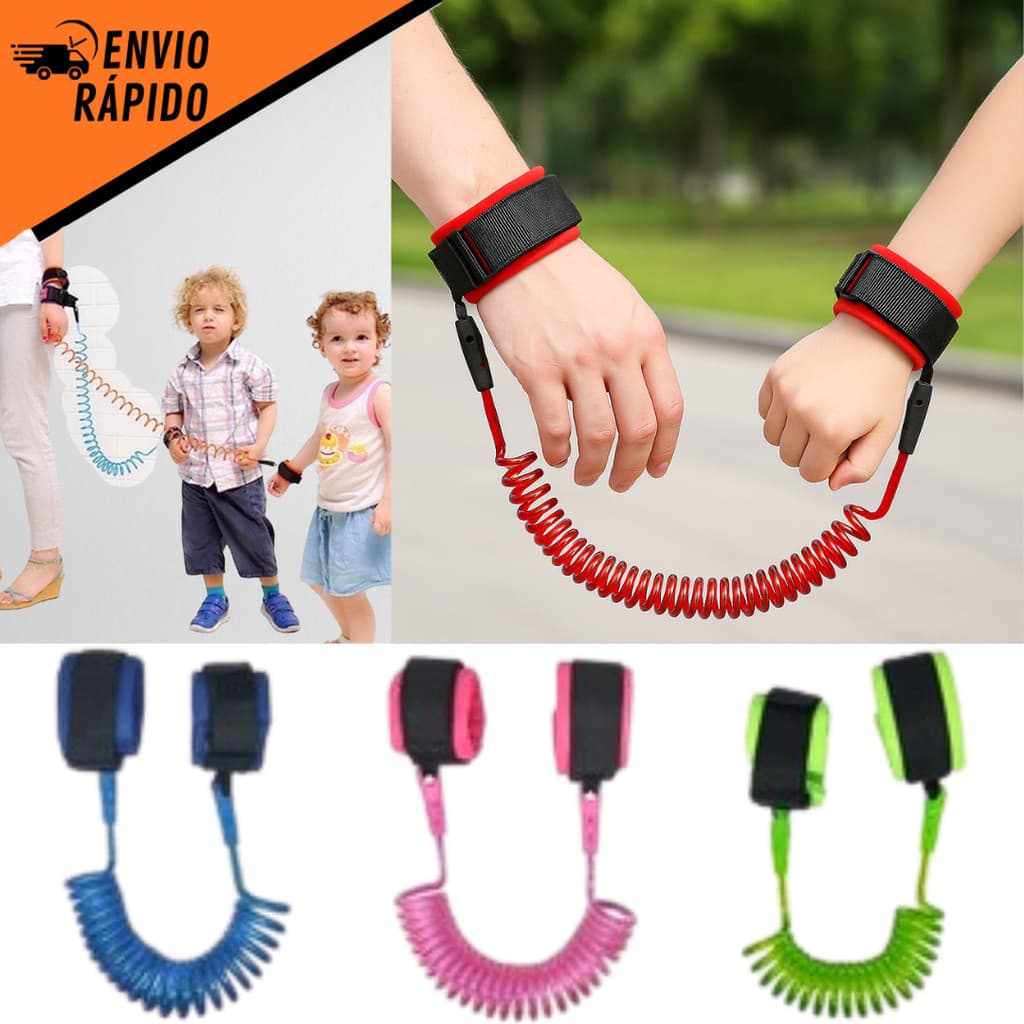 Pulseira Guia Infantil Anti-Perda Segurança Passeio com Trava Ajustável para Crianças até 10 Anos