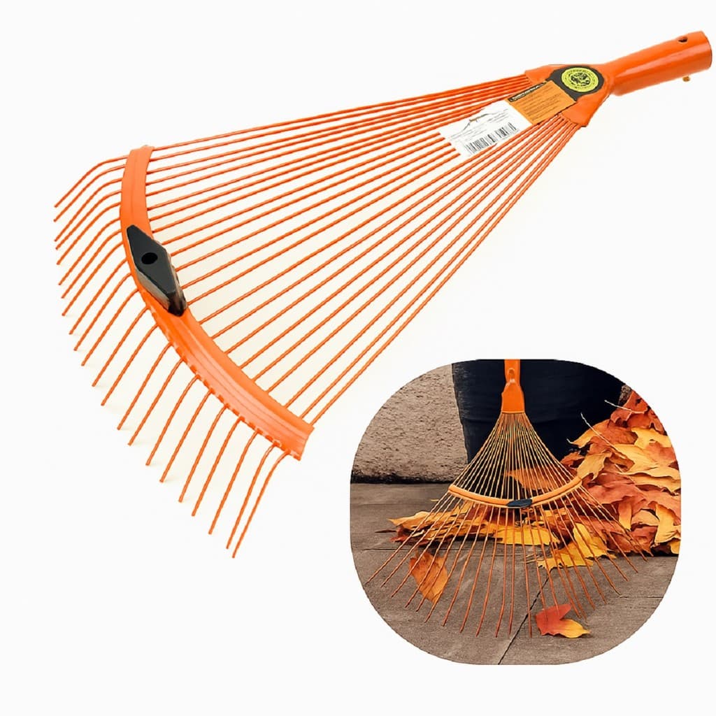 Rastelo Vassoura Aço 22 Dentes Regulável Jardim Grama