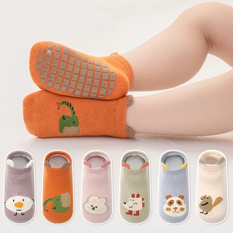 3 Pares Meia Infantil Soquete Antiderrapante Menina Menino Criança Presente