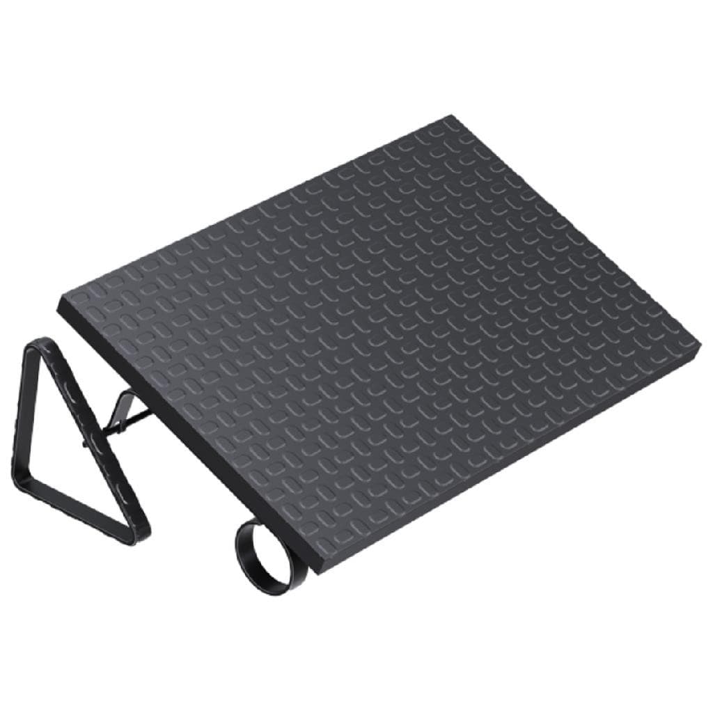 Apoio Descanso Para Pés Ergonômico Fixo em MDF Emborrachado com 3 Níveis de Altura Preto