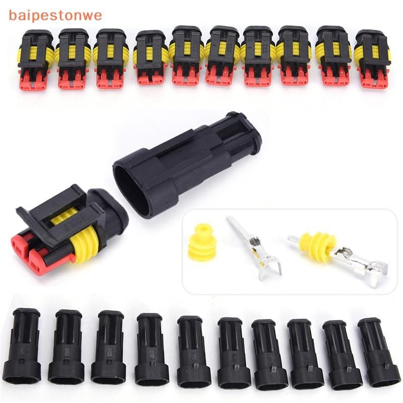 [baipestonwe] 10 Kits De 2 Pinos Selados À Prova D'água Fio Elétrico Conector Plugue Conjuntos Automotivos Para Carro