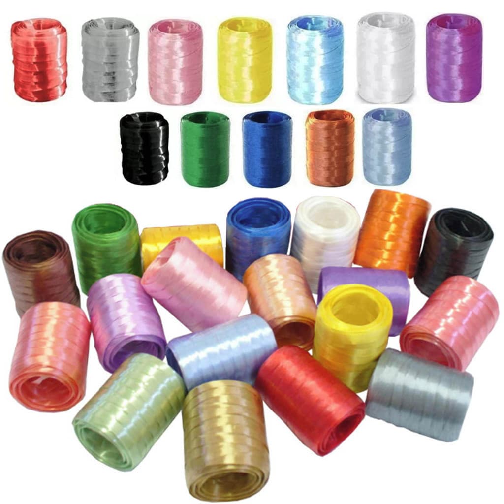 Fitilho Para Amarração Decorativo Balão Presente Embalagem Artesanato 5mmx50m Festa Colorid Plástico