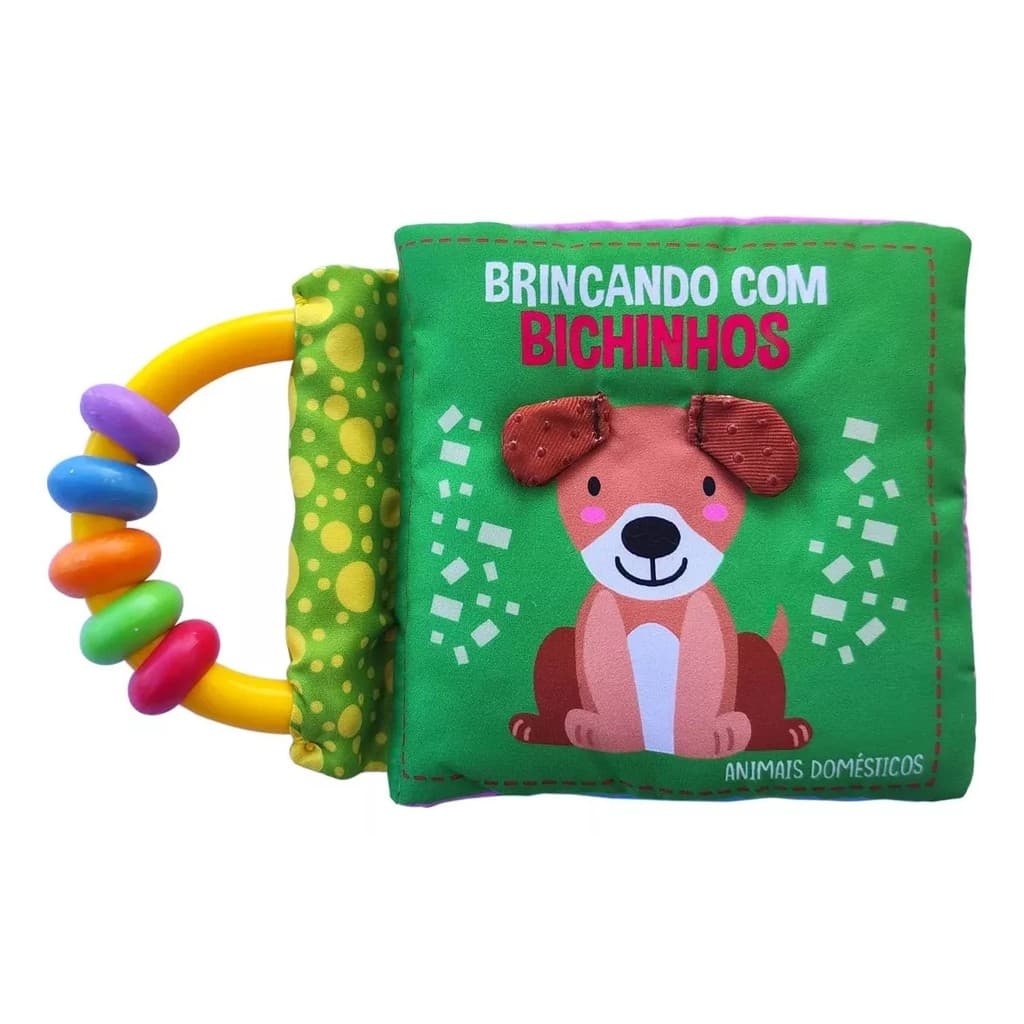 Livro de Pano com Chocalho - Brincando com Bichinhos