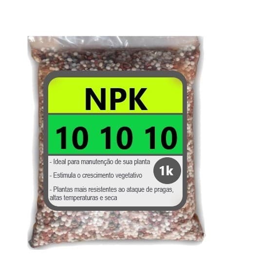 Adubo NPK 10-10-10 – Nutrição Completa para Plantas, Embalagem 1kg