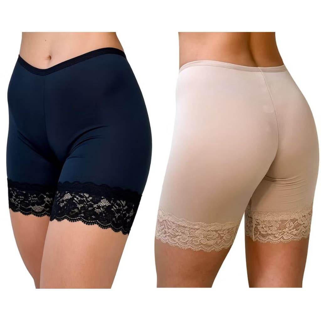 Kit 4 Short Anagua Plus Size Segunda Pele Feminino Com Renda Não Marca Usar De Baixo De Roupas