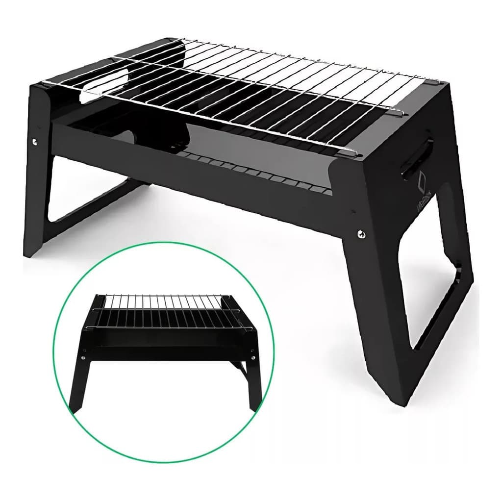 Churrasqueira Mini Portatil Carvão Maleta Dobrável Camping