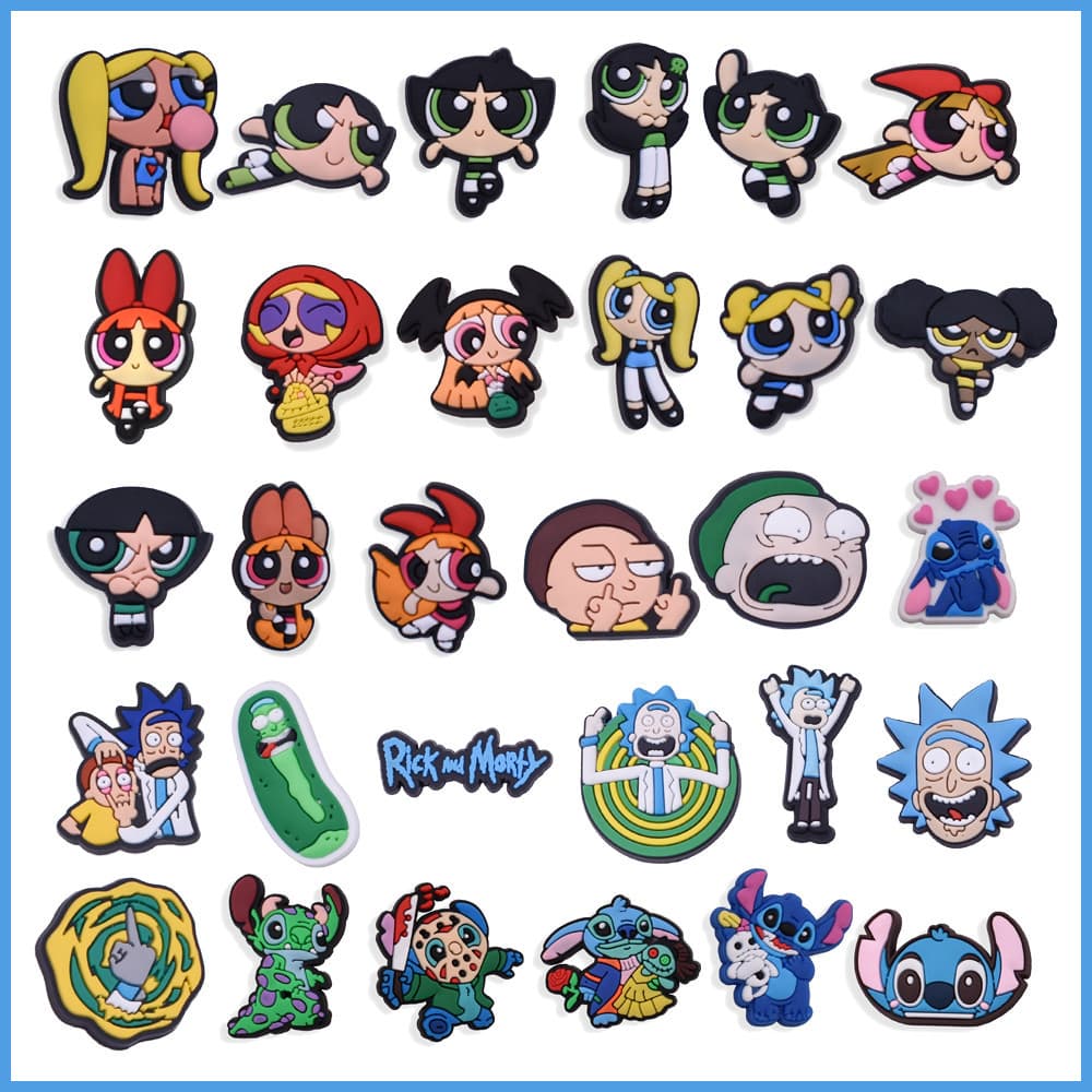 Sapato Encantos Decorações Pinos Ponto Abominação Meninas Superpoderosas Animação DIY Sapatos Charme Botão