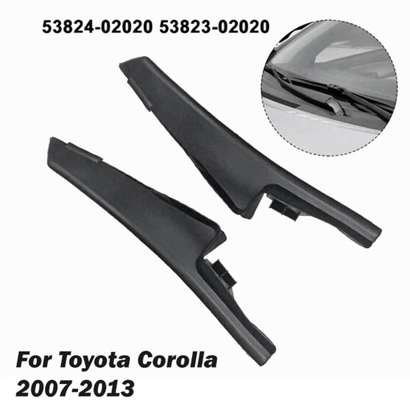 Novo # 2 Pçs Preto Pára-Brisa Dianteiro Do Carro Envoltório Canto Guarnição Capa Para Toyota Corolla 2007-2013 53824-020
