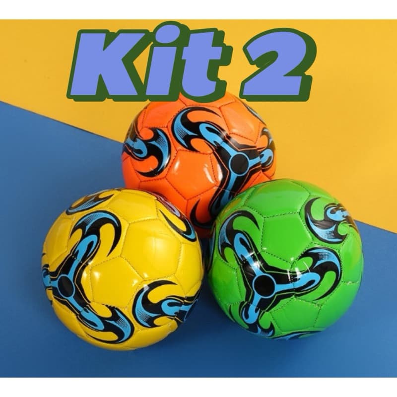 KIT 2 Bola De Futebol Futsal Pequena N°2 Profissional 15cm Cores Aleatórias Ranabi