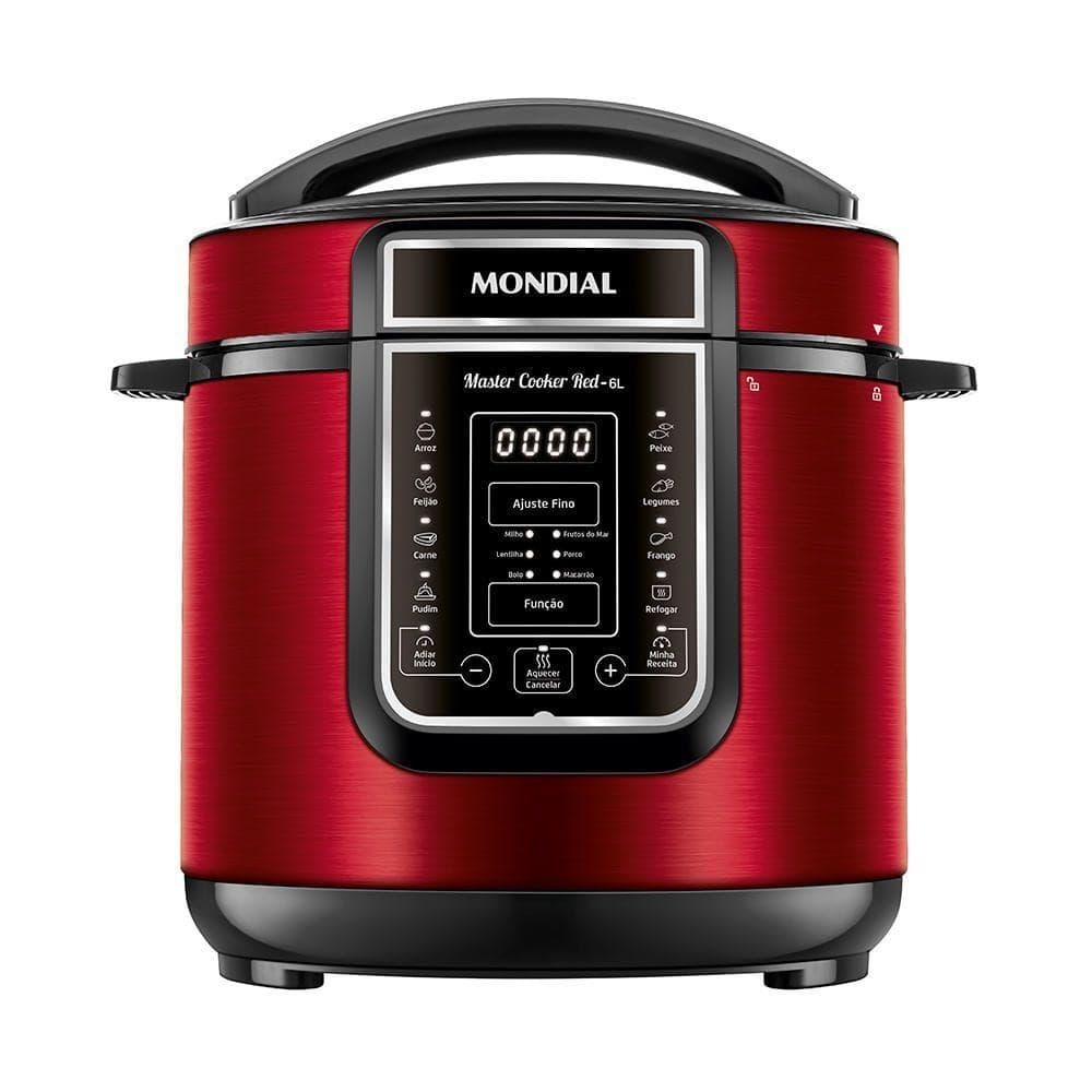 Panela de Pressão Elétrica Digital 6L Mondial Vermelho/Inox PE-60-6L-RI 220V/60HZ