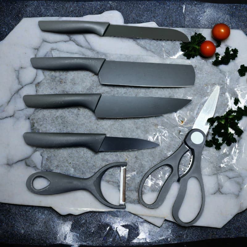 Conjunto profissional de cozinha antiaderente de aço inoxidável de 6 peças