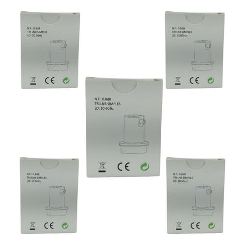 Kit 5 Lnb Simples Banda Ku Universal Lnbf 1 Saída Full Hd