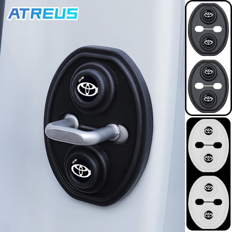4Pcs Toyota Tampa De Proteção Da Fechadura Porta Do Carro Anticolisão Em De Silicone Veicular Amortecedor Acessórios