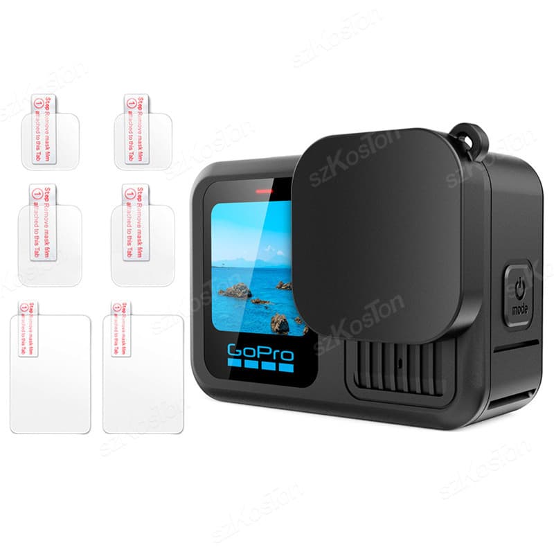 1/2 Conjunto De Película Protetora De Vidro Temperado Para GoPro Hero 13 Lente De Filme De Tela De Câmera Preta E Fronta