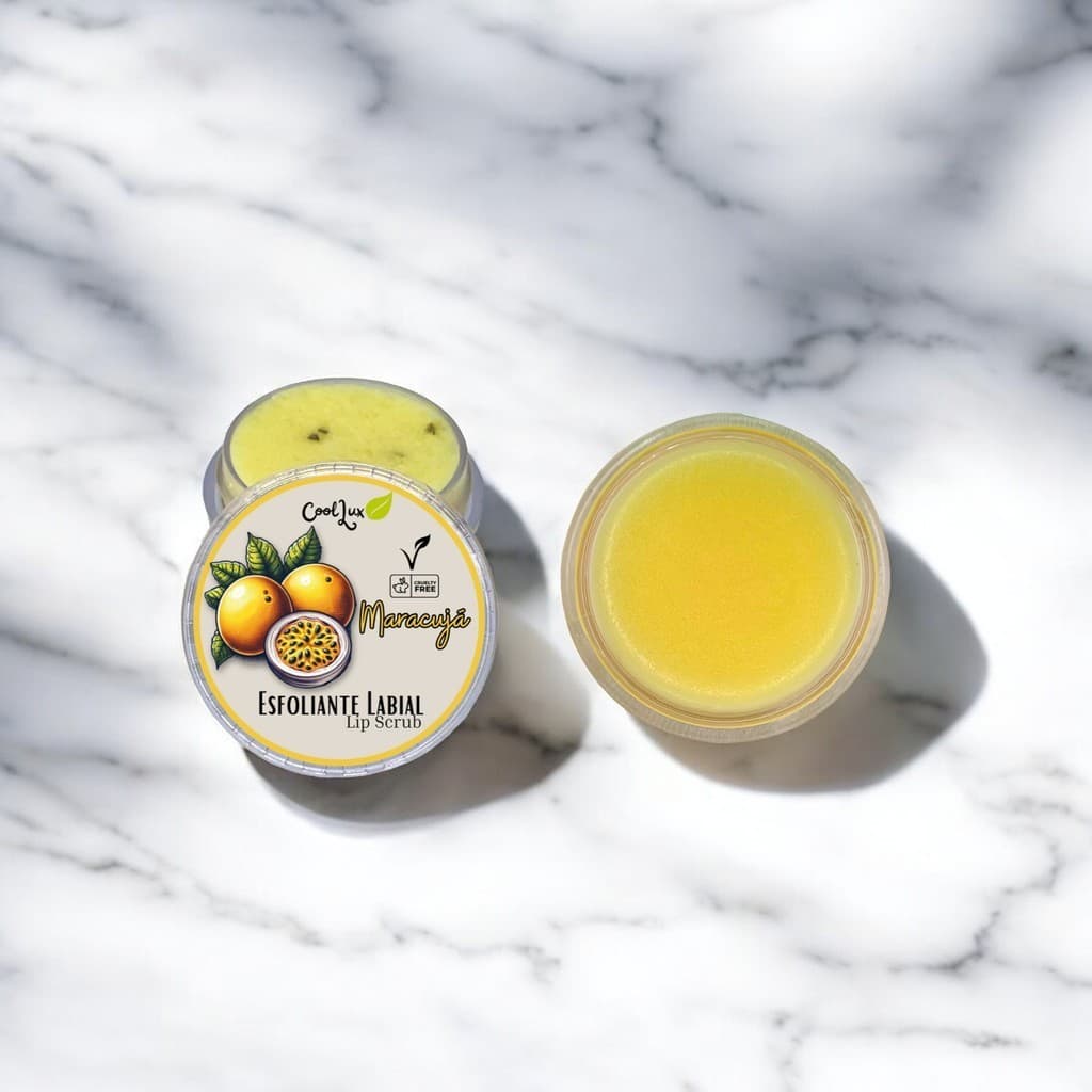 Kit Esfoliante Lábial + Hidratante Lábial Natural e Vegano com Vitamina E Lip Balm e Scrub