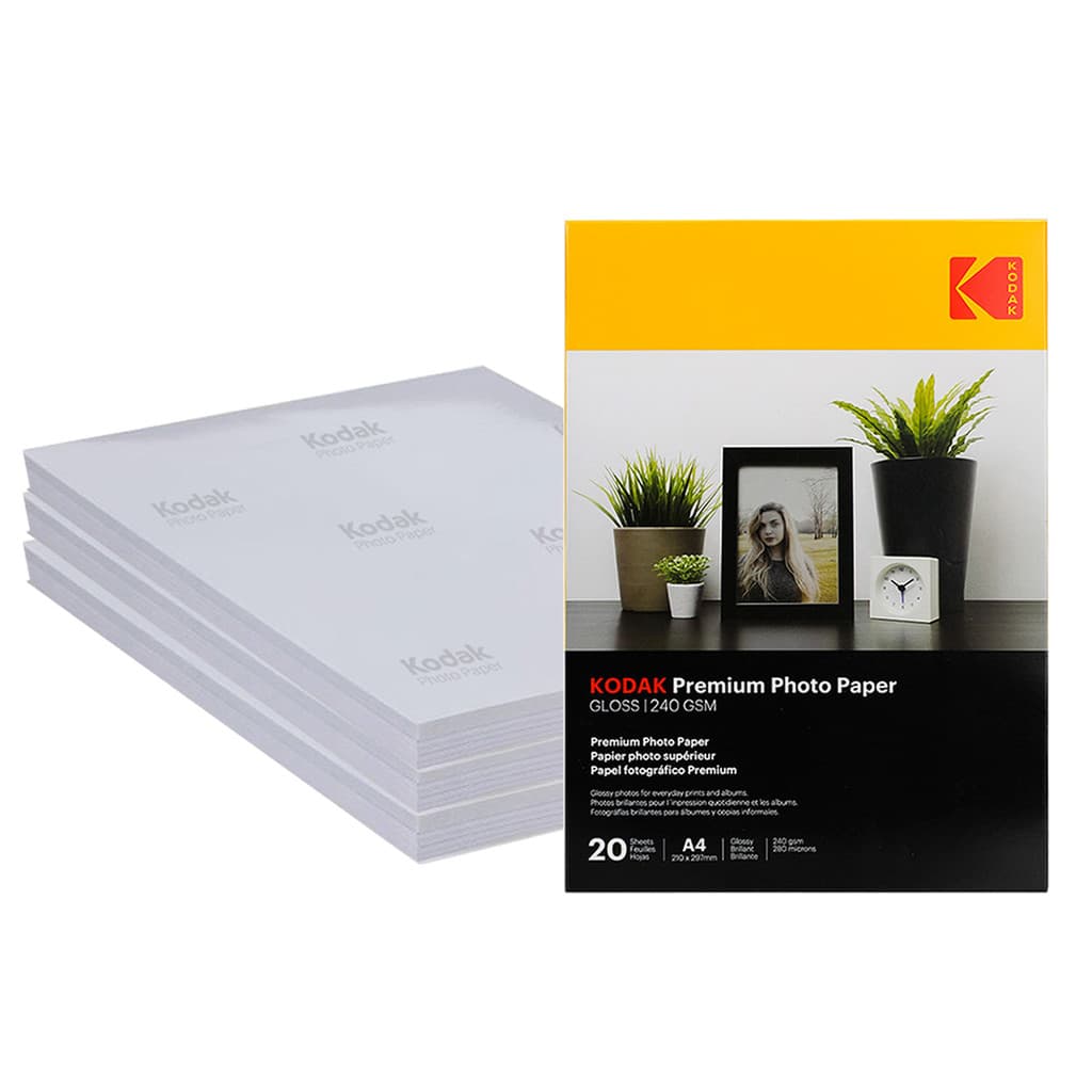 Papel Fotográfico A4 Premium Kodak 240g Gloss 100 Folhas Atacado - CGP240 / 481151