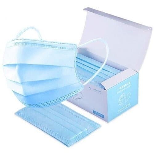 KIT Com 200 Máscara Descartável 3 Camadas Filtro Meltblown Cirurgica Tripla Proteção Bacteriana