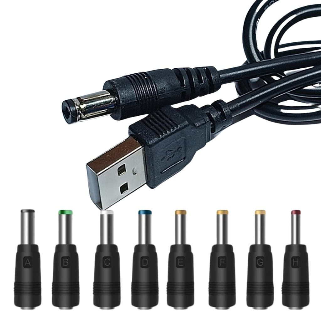 Kit Cabo Usb C/ 8 Pontas p4 70cm Fonte Saída 5v Ponta 5,5 mm