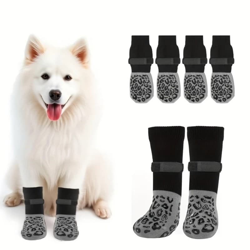 Anti Slip Pet Boots Tracting Grip Meias Elásticas Para Cães Protegem Patas Feridas