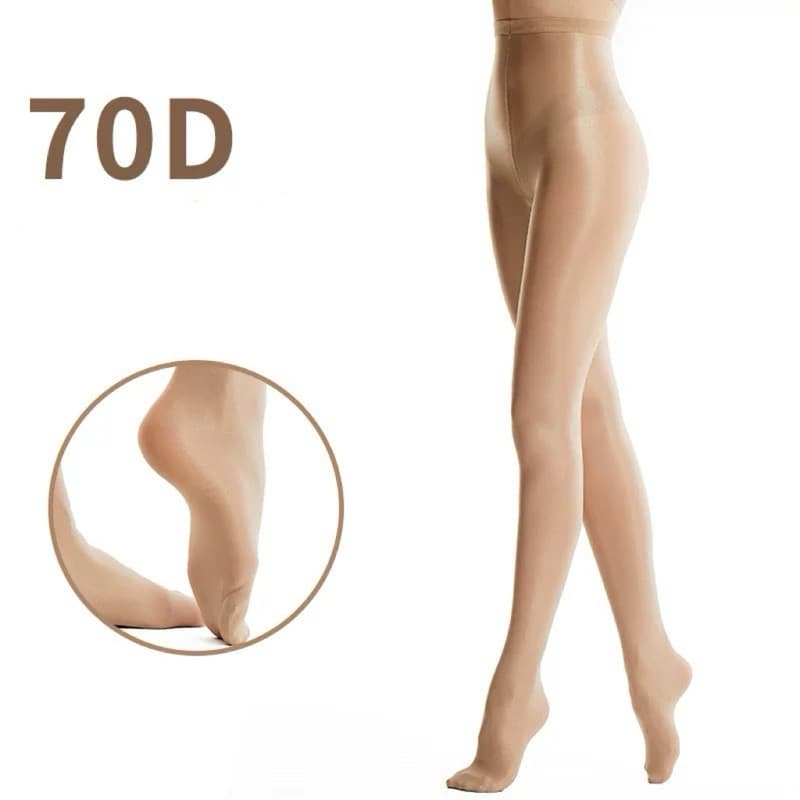 70d Meias Femininas De Cetim Brilhante Meia Calça Anti Celulite Meias brilhantes ultrafinas
