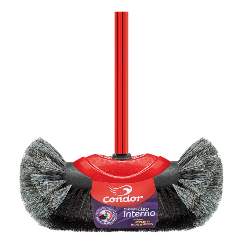Vassoura Mix V2 Cerdas Naturais Com Cabo Uso Interno Condor