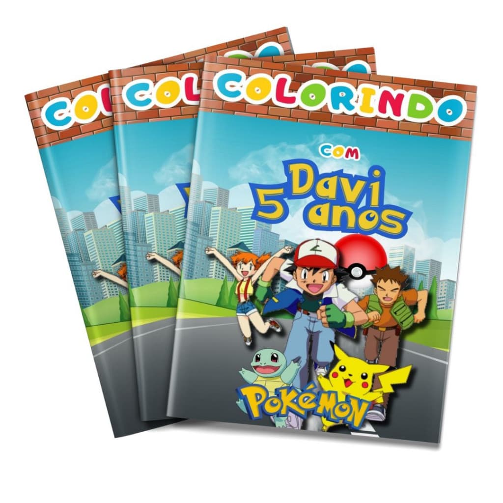 Livro de colorir Pokemon Lembrancinha personalizada