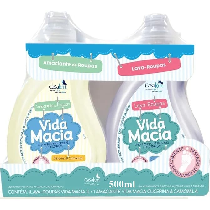 Kit 3 Lava Roupas & 3 Amaciante Camomila 500 ml Casa Km