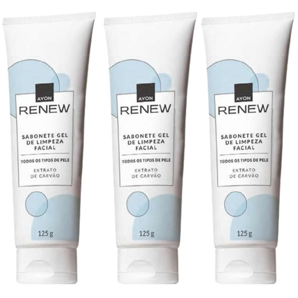 Kit Sabonete Gel de Limpeza Facial Renew 125g (3 unidades) - Avon