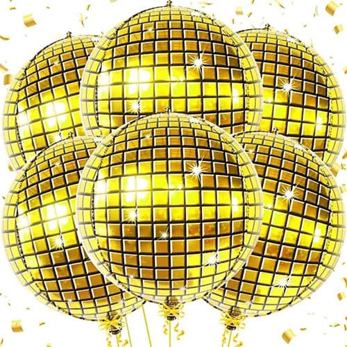 10 Balao Metalizado 4D Orbz Discoteca Balada Festa Decoração DOURADO 10"/15"/22"/32"