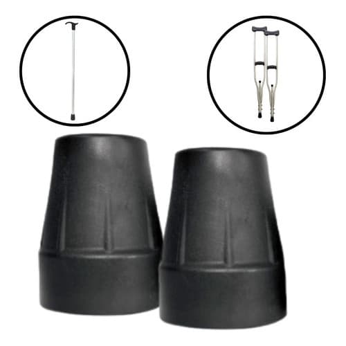 Par Ponteira Borracha 3/4 19mm Muleta Canadense Bengala APoio