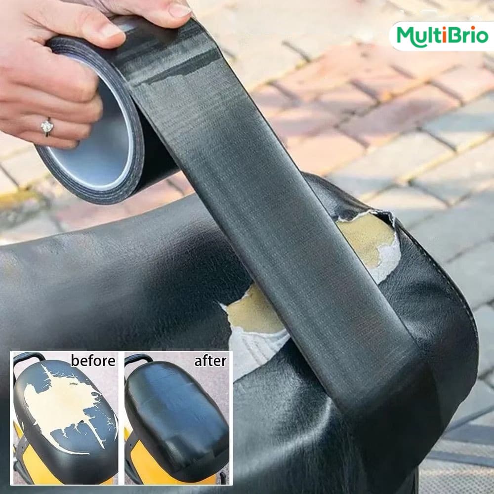 Kit com Fita Adesiva Preta de Couro: Reparo para Móveis, Sofás, Assentos Automotivos, Cadeiras e Vinil
