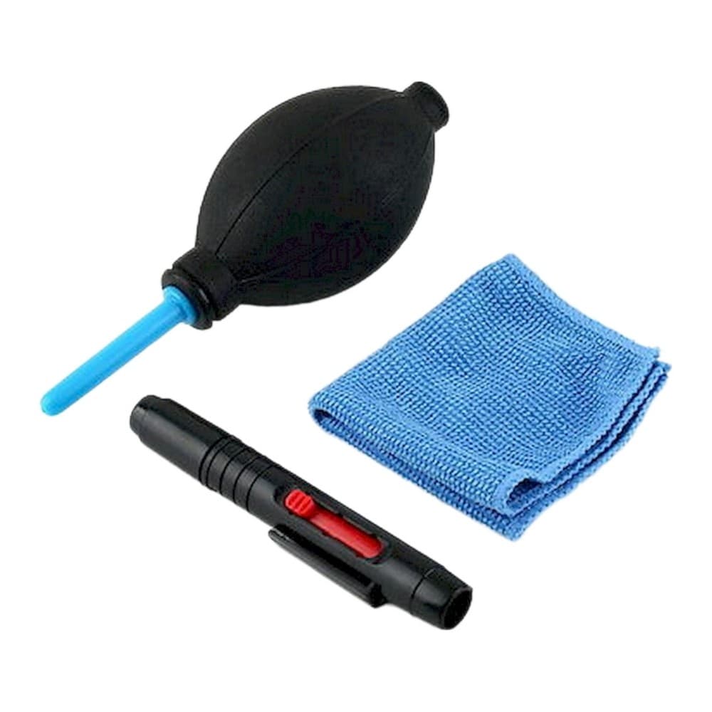 Kit de Limpeza de Lente Câmera Bombinha + Pincel + Paninho