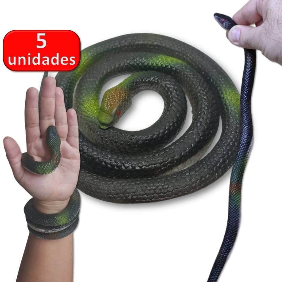 5 Unidades Cobra de Borracha Realista 90cm Pegadinha / Halloween