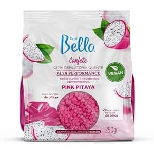 Cera Confete Chocolate Branco e Pink Pitaya Depil Bella 250g e 1Kg