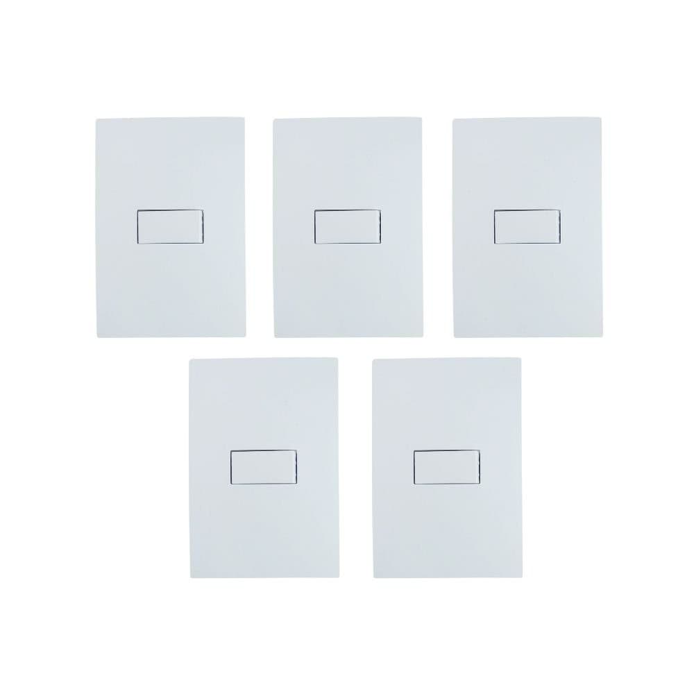 Kit 5 Conjunto Interruptor Simples Branco 10A Ilumi