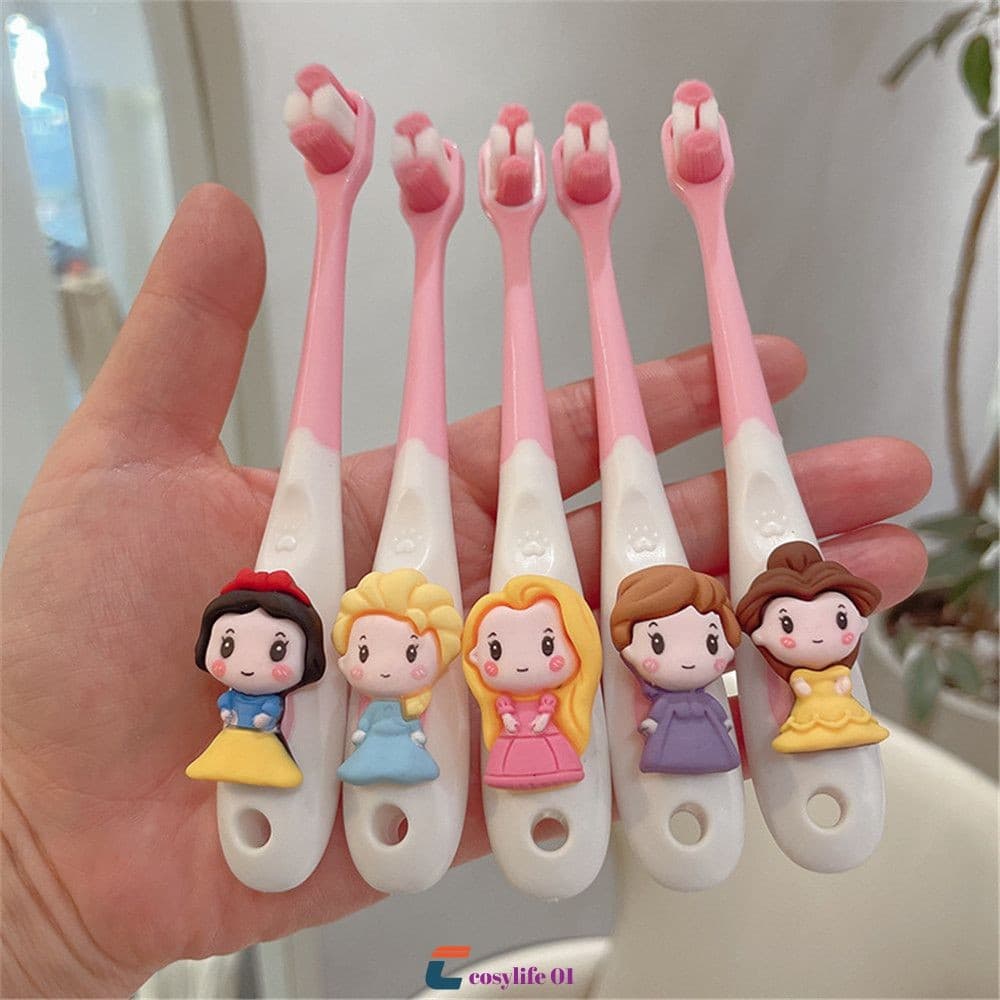 Escova De Dentes Infantil Princesa Elsa Branca De Neve Anime Criativo Desenho Animado Bonito Protetor Bucal 