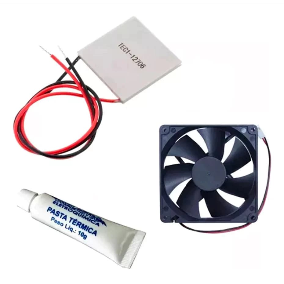 Kit Cooler + Placa Peltier + Pasta Térmica Purificador