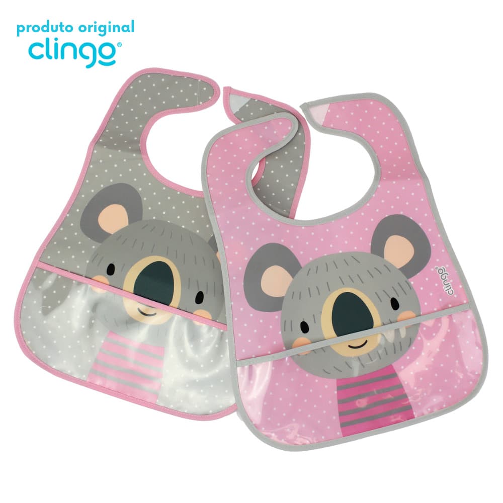 Kit Babador Clingo Coala c/ Bolso Coletor – 2 Unidades Práticos e Fofos