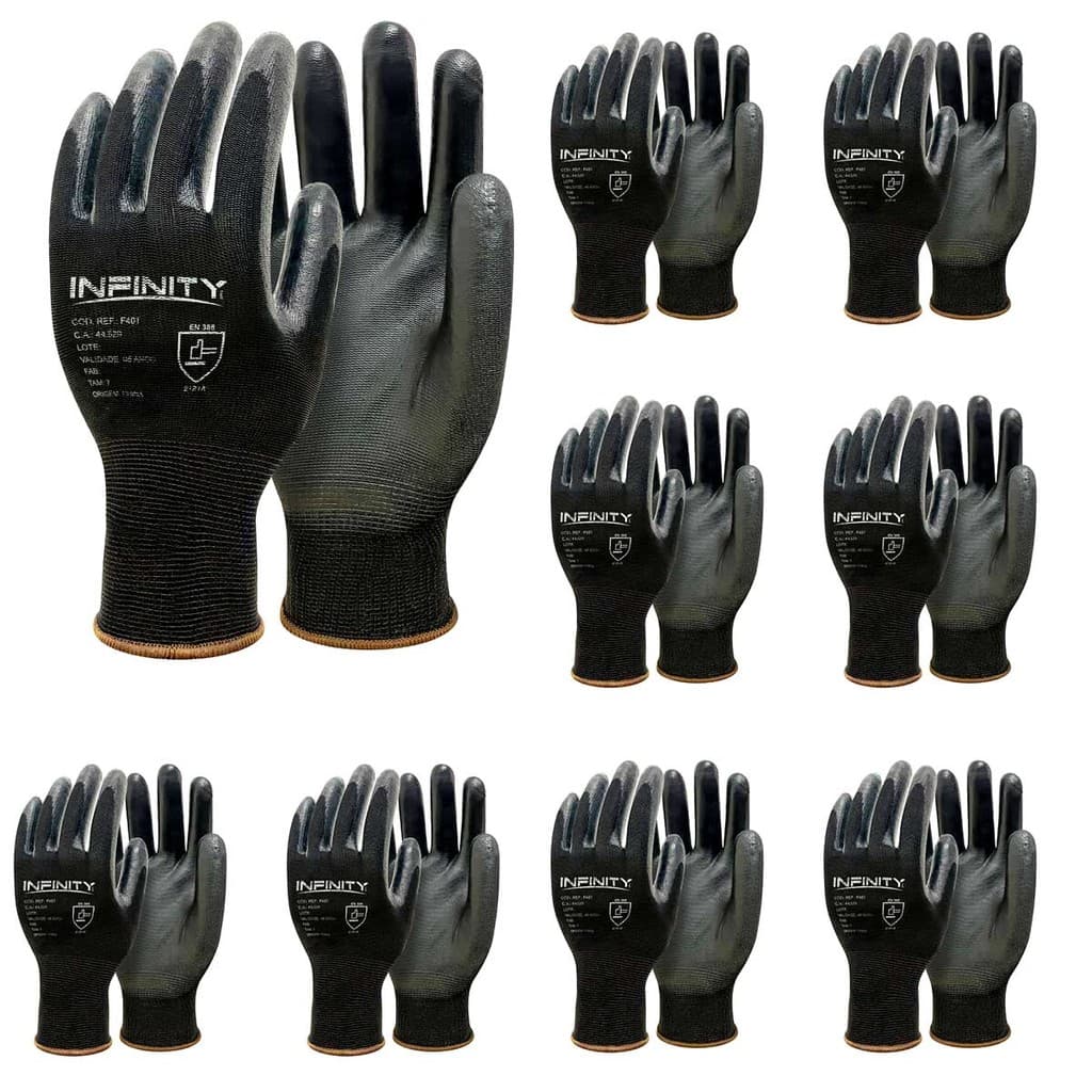 kit 24 Luva Pu Tatil Multiuso proteção Serviços Gerais premium