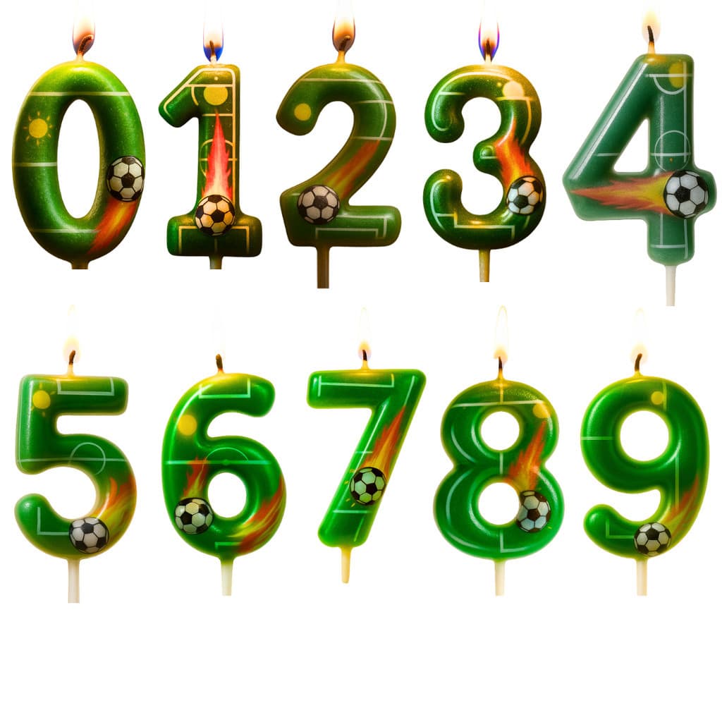 Velas de Aniversário com Desenho de Futebol