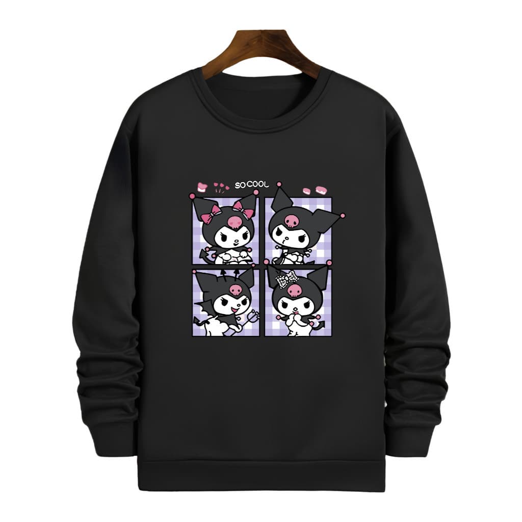 Moletom Careca Blusa Feminina Estampa Anime Hello Kitty Kuromi Fofo Algodão