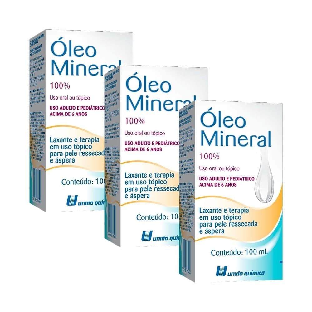 Kit 3 und Óleo Mineral Liquido 100ml União Quimica