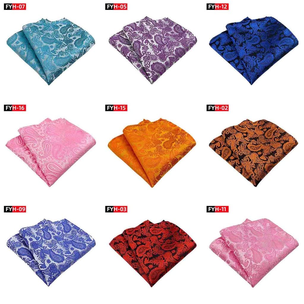 Lenço de seda de poliéster de face única masculino lenço quadrado terno bolso quadrado 25 * 25 cm