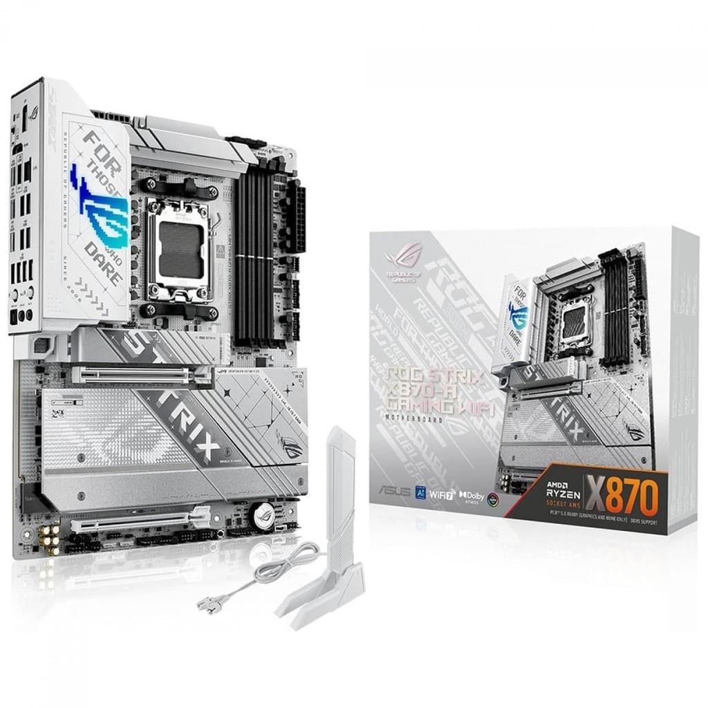 Placa Mãe Asus ROG Strix X870-A Gaming WiFi, Chipset X870, AMD AM5, ATX, DDR5, White