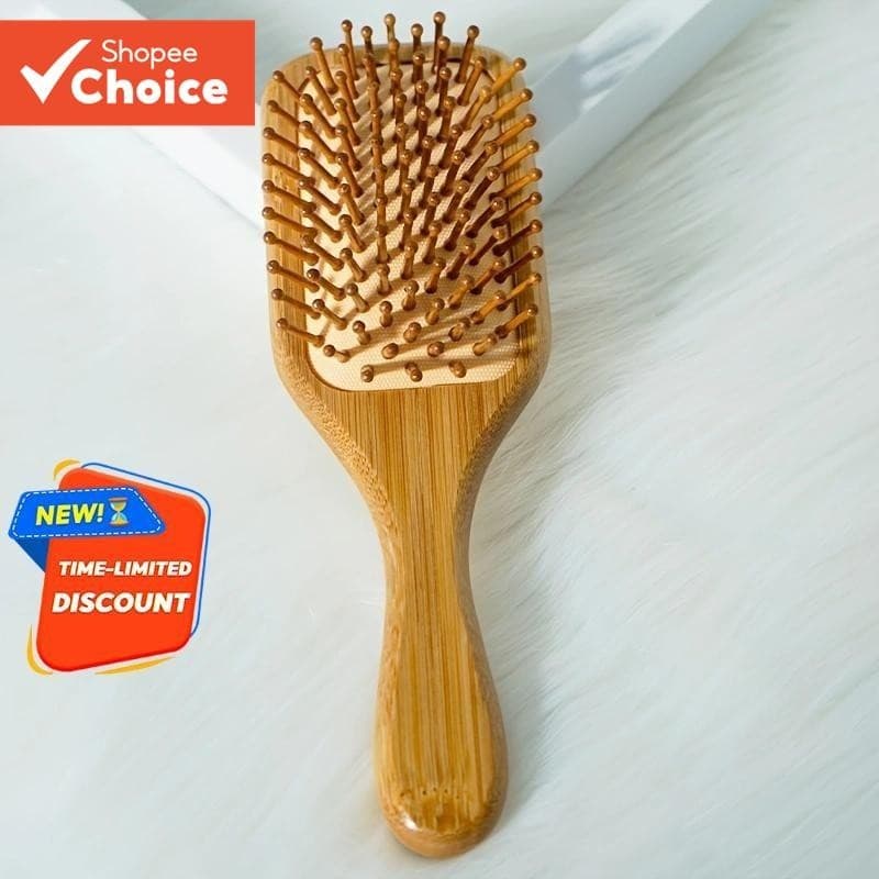 Escova De Cabelo De Bambu Antiestática Massagem No Couro Cabeludo Almofada De Ar Ferramenta De Estilo Presente De Cuidad