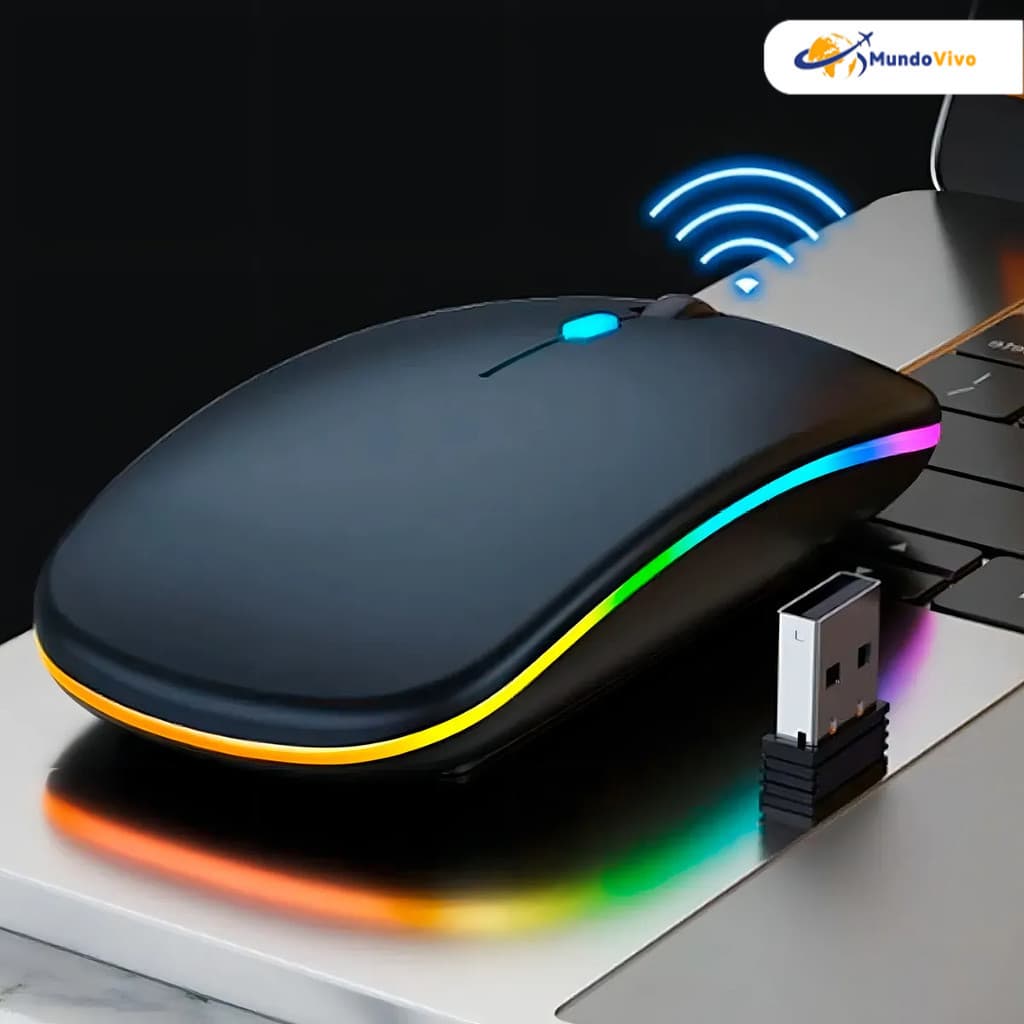 Mouse sem fio recarregável ergonômico (bateria integrada de longa duração, confortável e silencioso