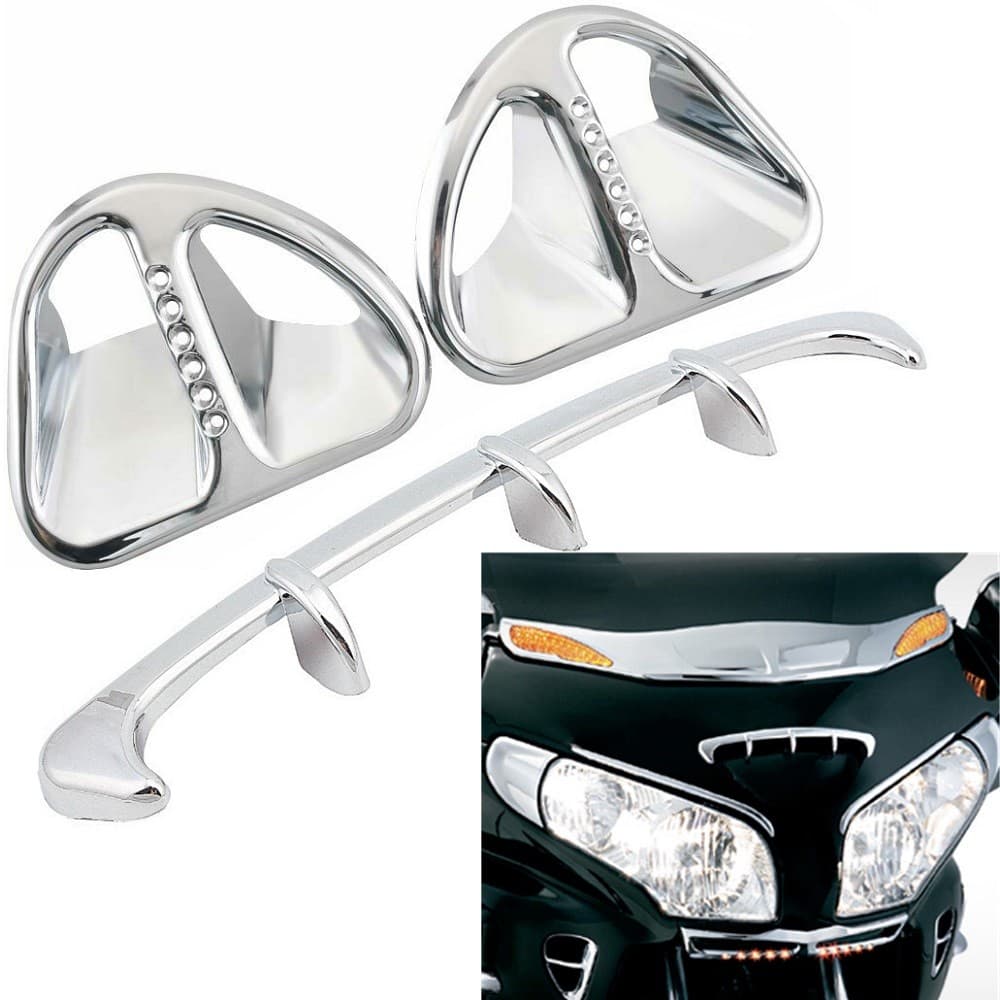 Motocicleta ABS Chrome Carenagem Colher De Ventilação Ar Entrada Acento Grade Duto Guarnição Capa Decorações Para Honda 